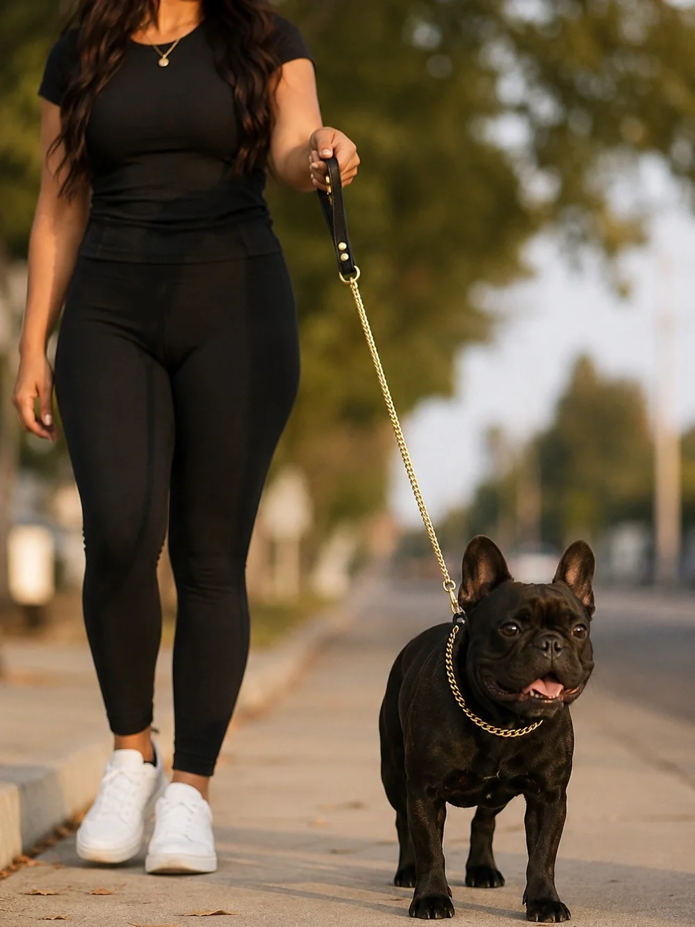 Gold Dog Show Slip Lead Leash & Collar 2-in-1
